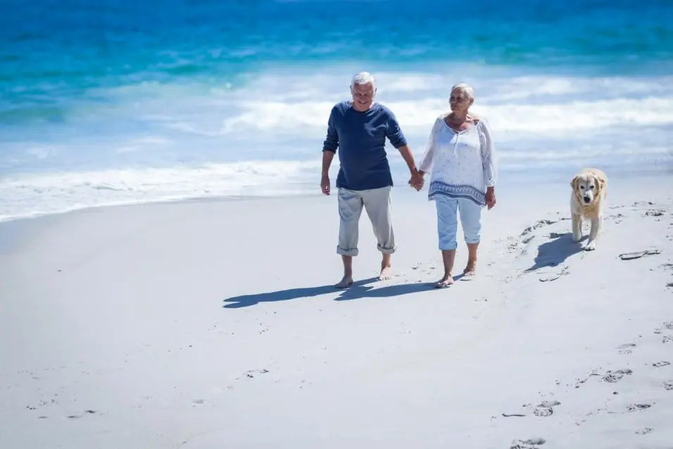 old couple on beach
